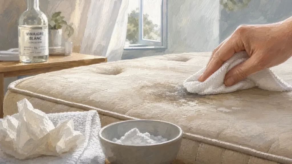 Matelas taché : reconnaître la tache, choisir le bon produit et sécher sans auréole