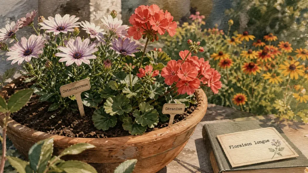 Plante qui fleurit toute l’année : soleil, rusticité et gelées font la différence