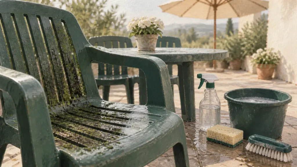 Ravivez votre salon de jardin en plastique vert en 15 à 20 minutes, sans rayer sa surface