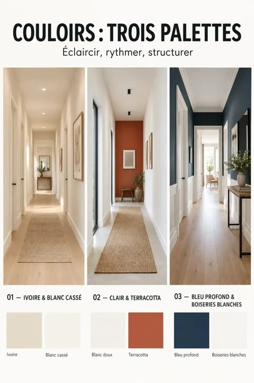 Couleur peinture pour couloir : inspirations pour couloir sombre, long ou lumineux