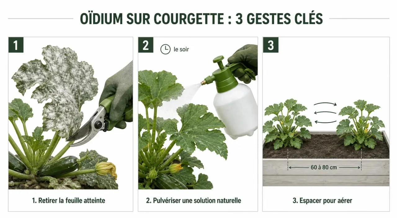 Oïdium courgette : gestes de traitement et prévention au potager