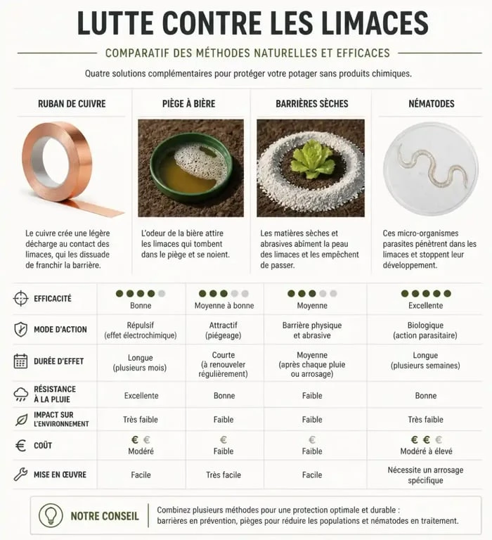 Comparatif des méthodes de répulsif naturel limace pour le jardin